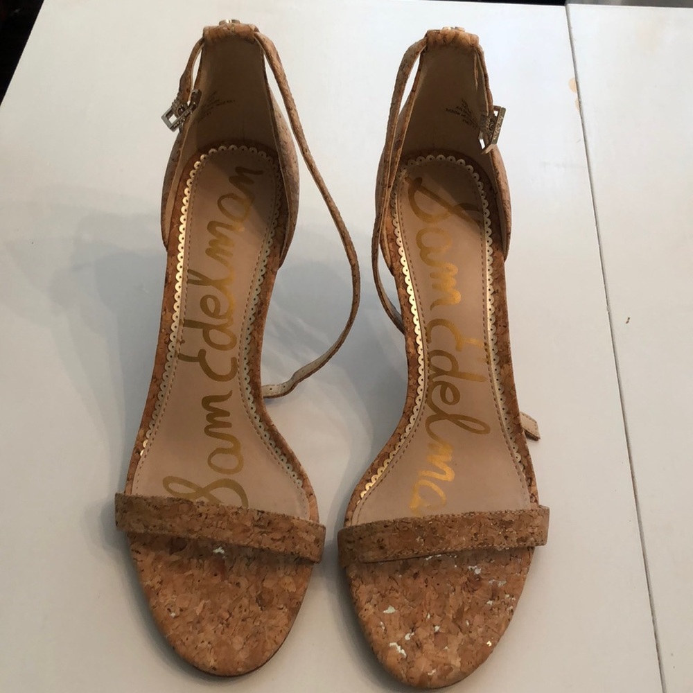 Sam Edelman Tan Cork Heel Sandals